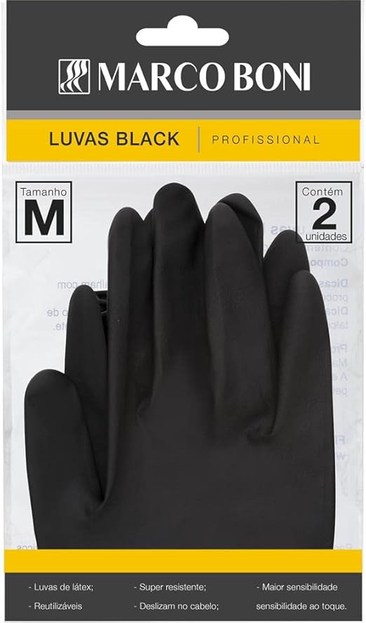 Luva Marco Boni Black  01 Par Tamanho M/G