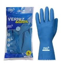 Luva Látex Verniz Silver Azul contém 1 par Volk da Brasil