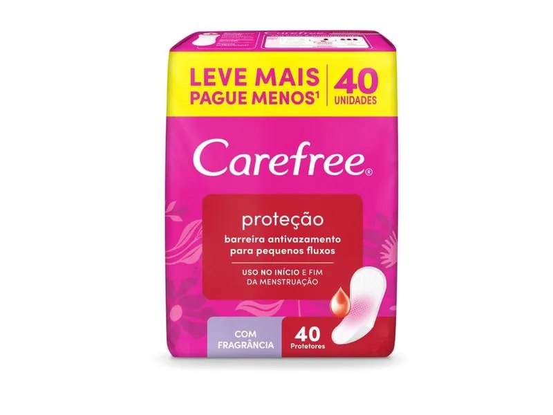 Absorvente Carefree Proteção com fragrância c/ 40 unidades