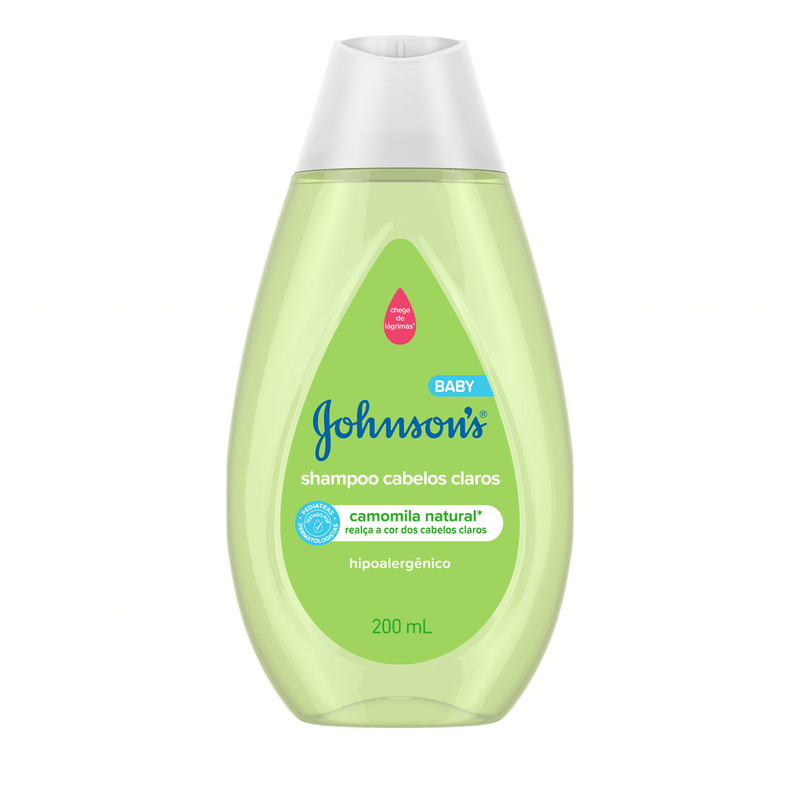 Shampoo Camomila Natural Johnson's Baby 200ml Frasco TRANSPARENTE