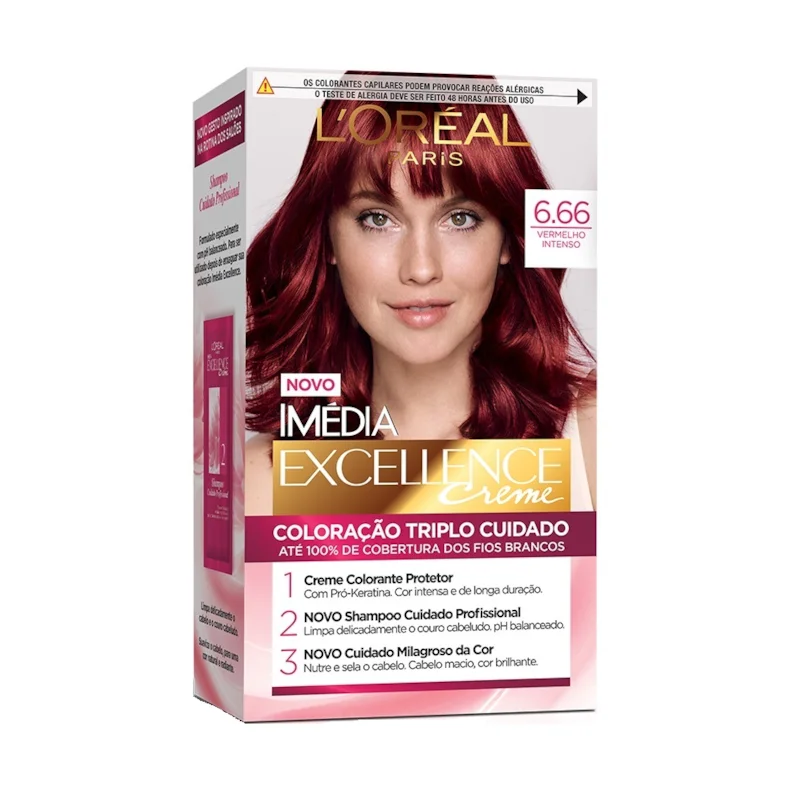 Coloração Imédia Excellence 6.66 Vermelho Intenso