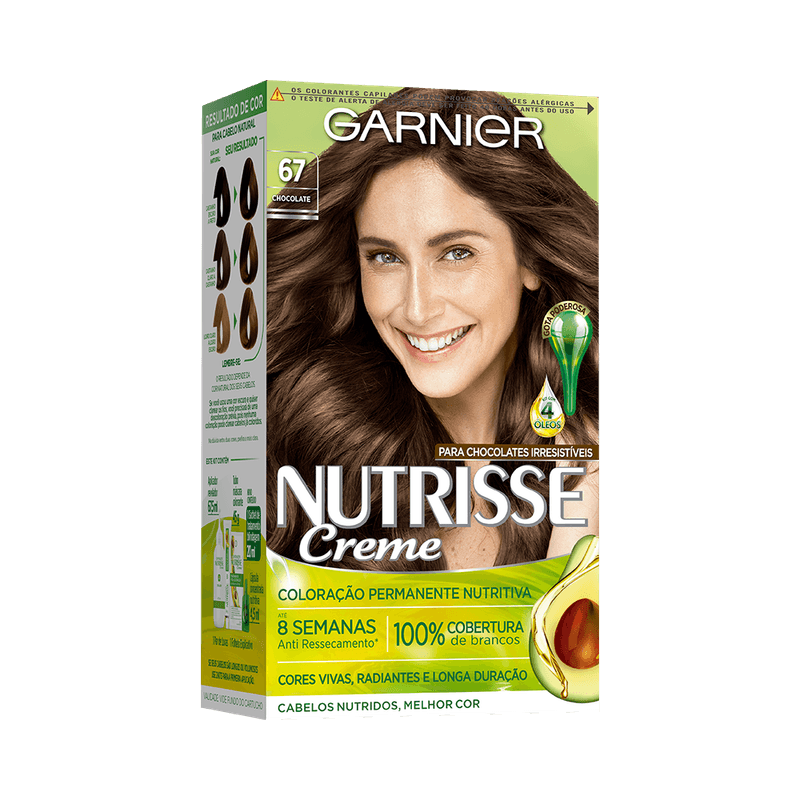Coloração Nutrisse Garnier -67-Louro-Escuro-Dourado-Acaju-Chocolate