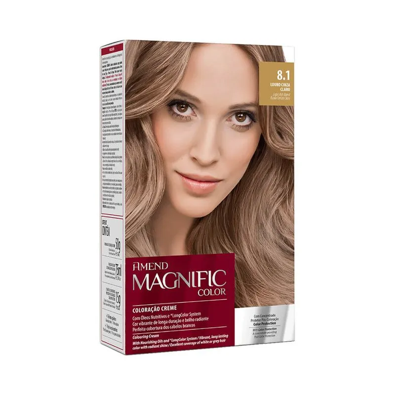 KIT COLORAÇÃO AMEND MAGNIFIC COLOR 8.1-Louro-Cinza-Claro