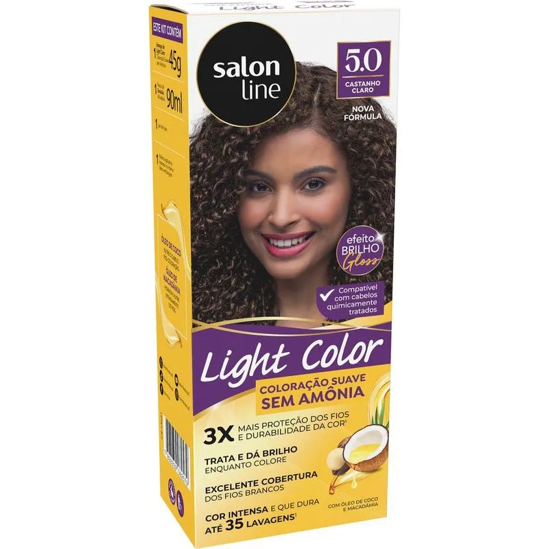 Coloração Salon Line Light Color Profissional 5.0 Castanho Claro Sem Amônia