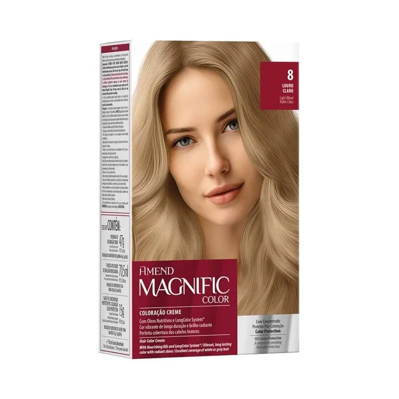 KIT COLORAÇÃO AMEND MAGNIFIC COLOR 8.0-Louro-Claro