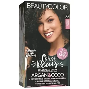 Coloração BeautyColor  Creme Cabelo Cores Reais Tonalizante Capilar Vegano  3.0 CASTANHO ESCURO