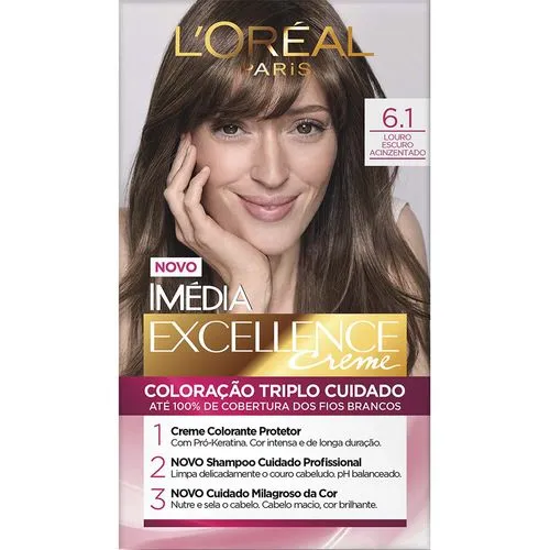Coloração Imédia Excellence 6.1 Louro Escuro Acinzentado