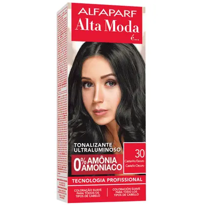 Tonalizante Alta Moda 30 Castanho Escuro  120G Alfaparf 0% amonia
