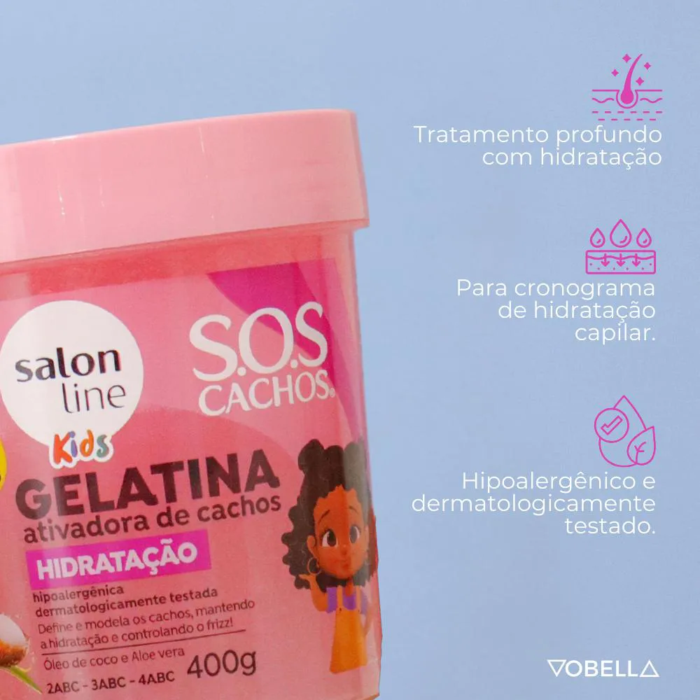 Gelatina SOS Cachos Kids Hidratação Salon Line 400g - Imagem 3