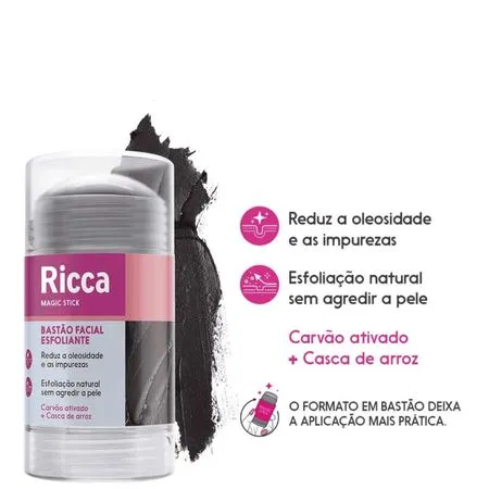 Ricca O Poderoso Carvão! - Bastão Esfoliante Facial 30g
