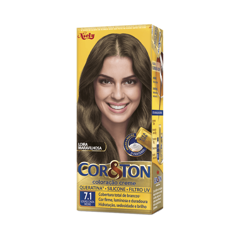 Coloração Cor & Ton 7.1-Louro-Cinza-Medio