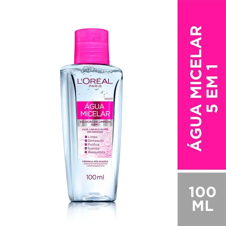 Água Micelar L'Oréal Paris Solução de Limpeza Facial 5 em 1 100ml - Imagem 3