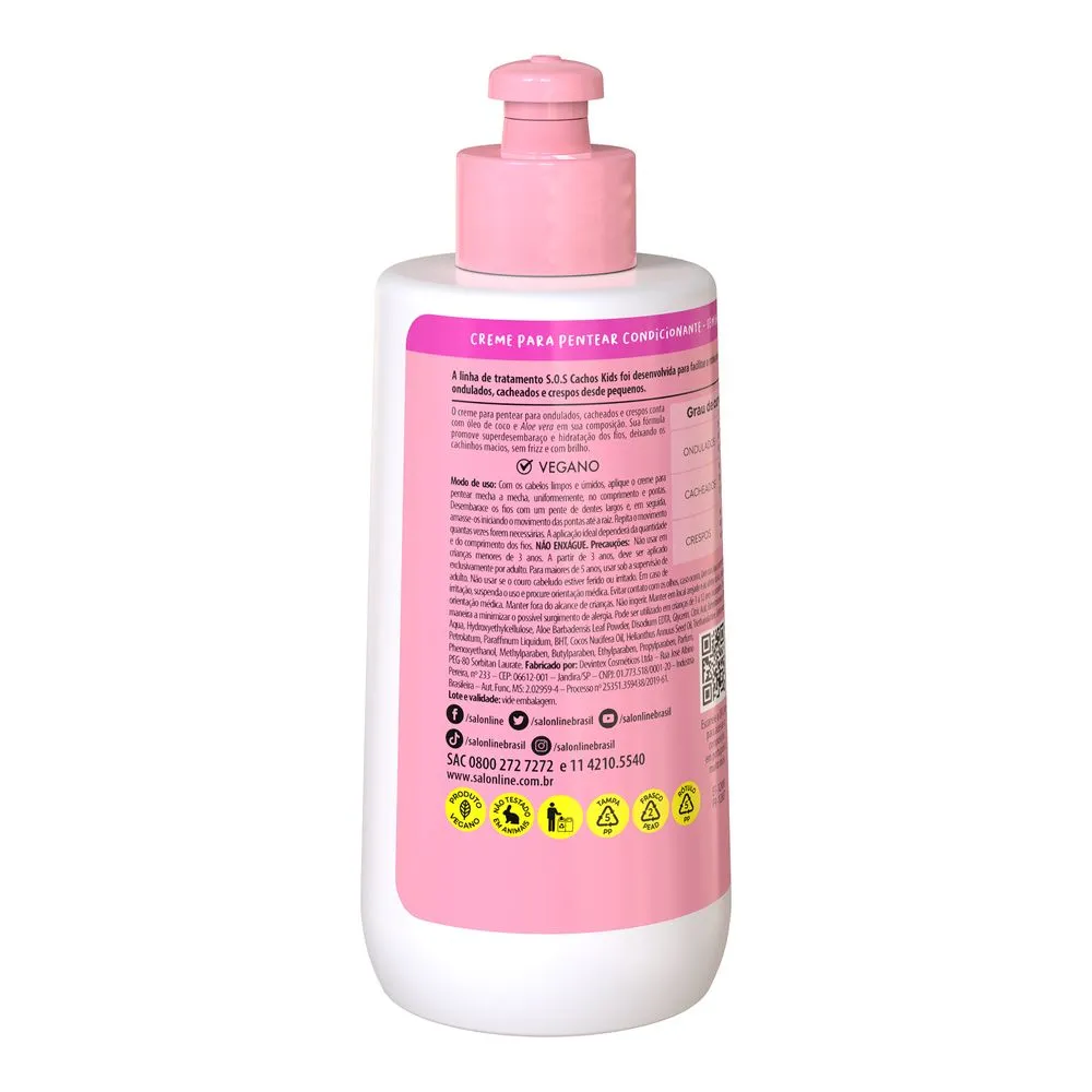 Creme para Pentear SOS Cachos Kids Hidratação Salon Line 300ml - Imagem 2