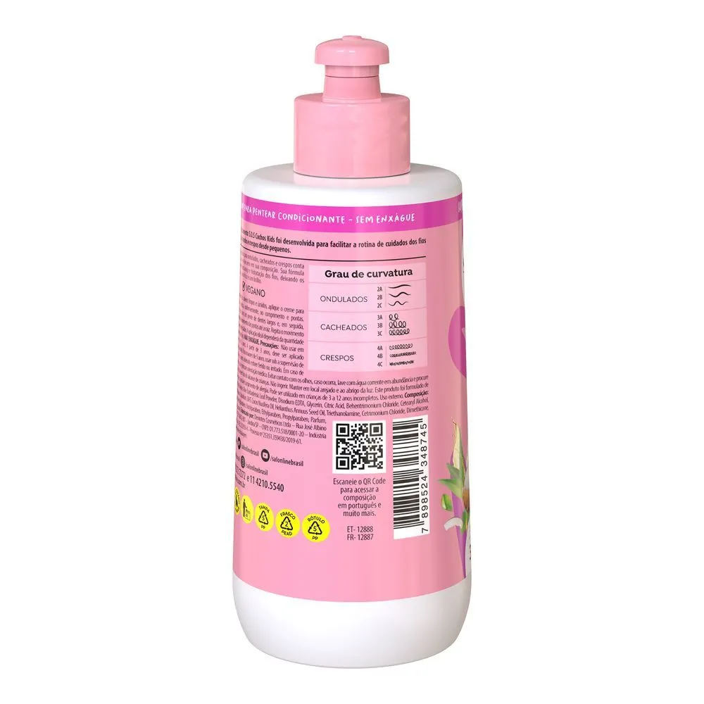 Creme para Pentear SOS Cachos Kids Hidratação Salon Line 300ml - Imagem 3