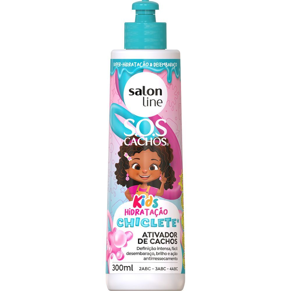 Creme Ativador de Cachos Salon Line SOS Chiclete Hidratação Kids 300ml
