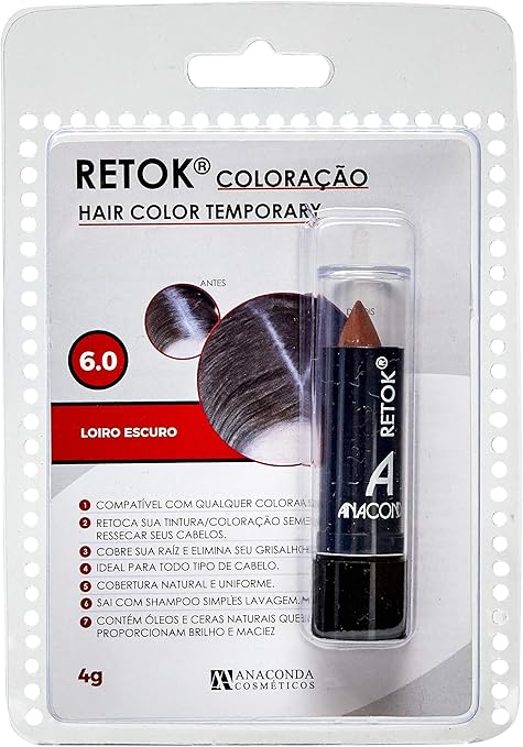 Retoque De Raiz Capilar Stick Anaconda 4g Louro Escuro 6.0