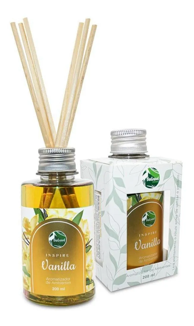 Aromatizandor Pantanal Aromas Vanilla  200ml Difusor de Aroma Varetas Linha Inspire
