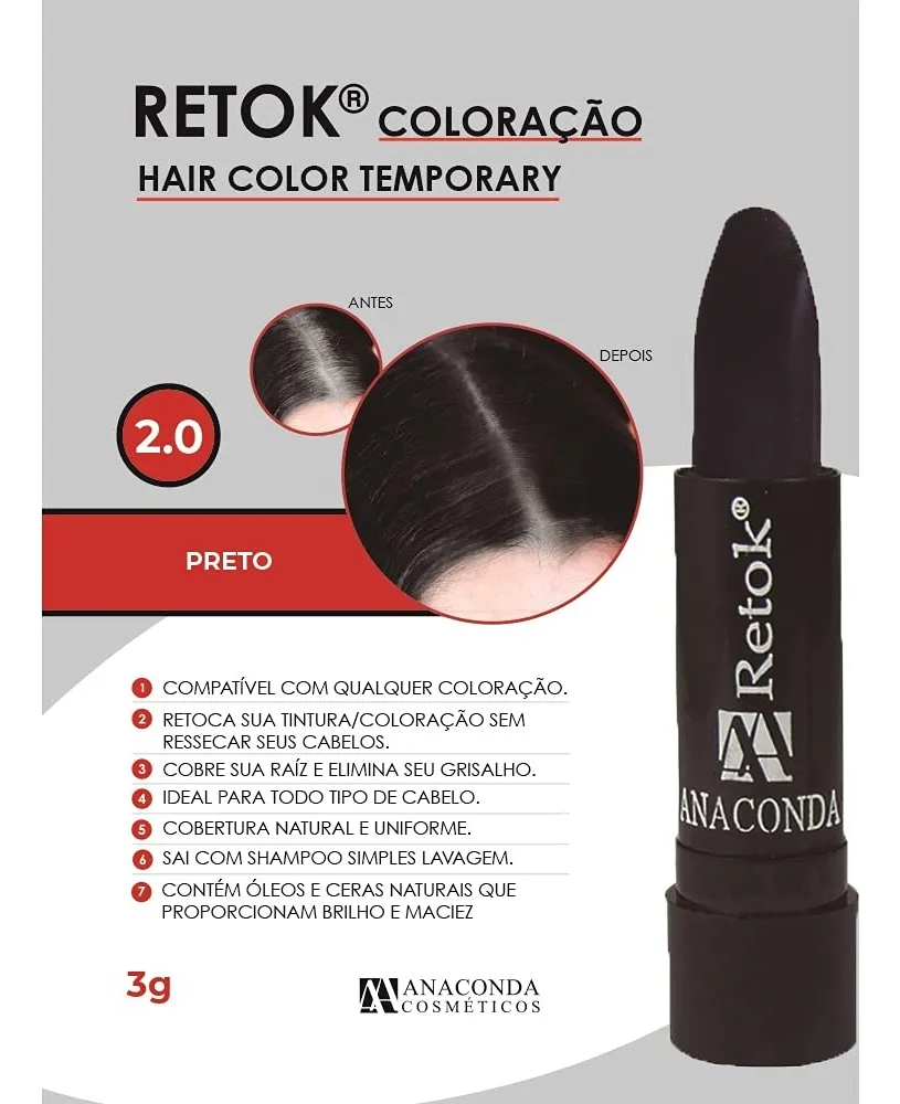 Retoque De Raiz Capilar Stick Anaconda 4g Preto 2.0