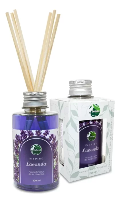 Aromatizador De Ambientes Difusor Lavanda 200ml Aroma Varetas Cheirinho Perfume Linha Inspire