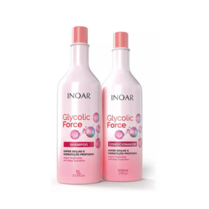 Inoar, Glycolic Force Kit Shampoo e Condicionador para Hidratação Profunda, Brilho Intenso e Recuperação Capilar – 800ml