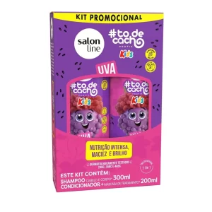 Salon Line, Kit Shampoo e Condicionador, #todecacho Kids, Uva, Vegano - Para Cabelos Ondulados, Cacheados e Crespos