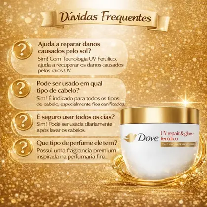 Dove Máscara UV Repair e Glow+Ferúlico 250g - Imagem 2