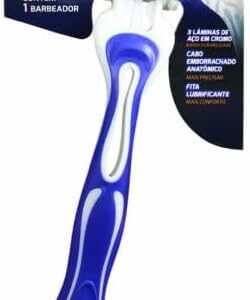 Aparelho Barbear Persomax Confort 3lamina aço em cromo Azul 1unidade