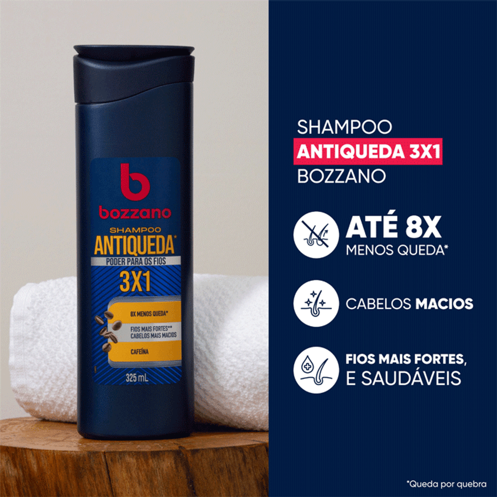 Shampoo Antiqueda Bozzano Cafeína 325ml - Imagem 2