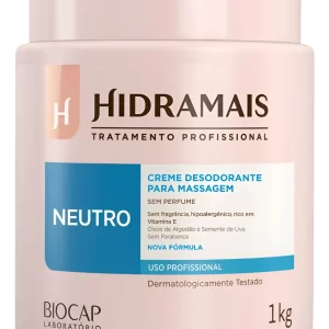 Creme Desodorante Massagem Neutro Hidramais 1kg SEm Perfume Hipoalergênico