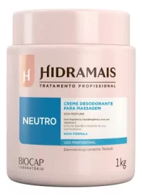 Creme Desodorante Massagem Neutro Hidramais 1kg SEm Perfume Hipoalergênico