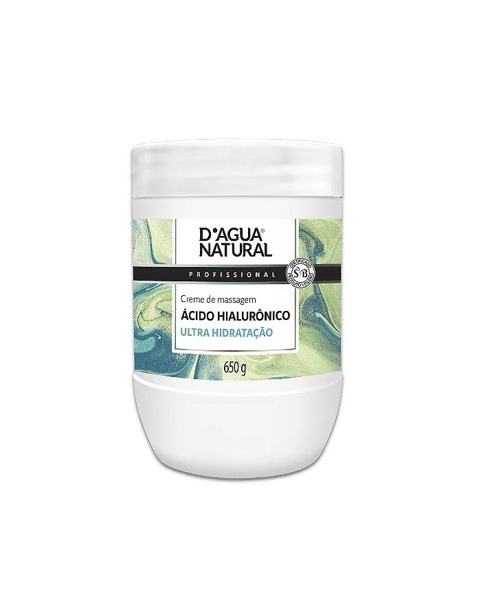 Creme de Massagem D'Água Natural Ácido Hialurônico 650g