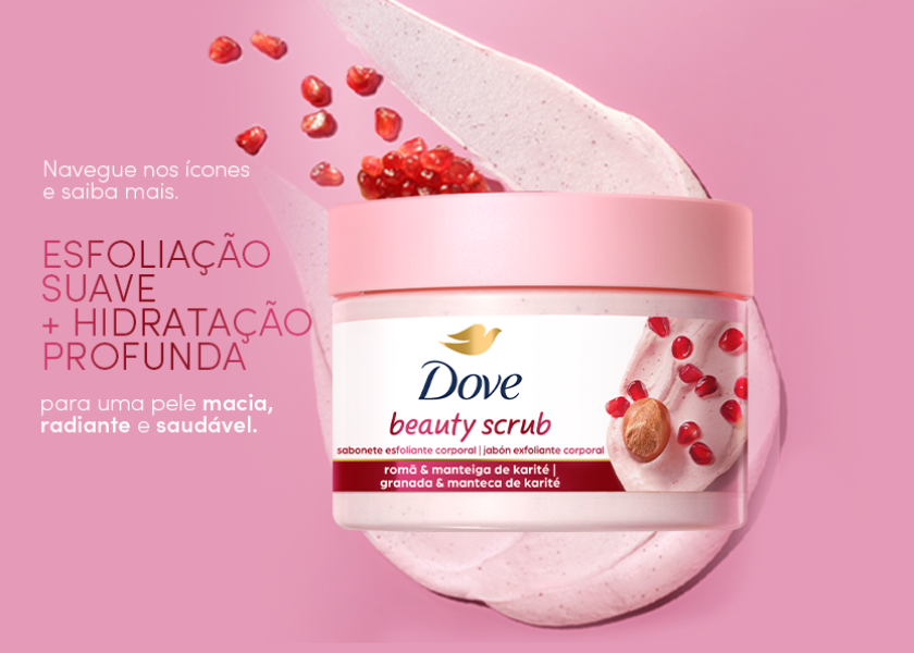 Dove Beauty Scrub Sabonete Esfoliante Corporal de Romã e Manteiga de Karité 280g - Imagem 2